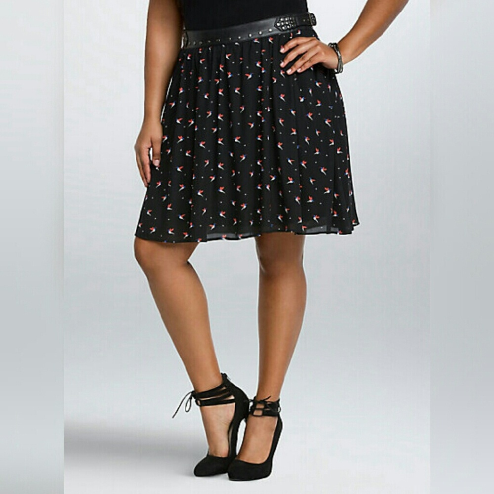 Hummingbird Print Skater Skirt HTF!